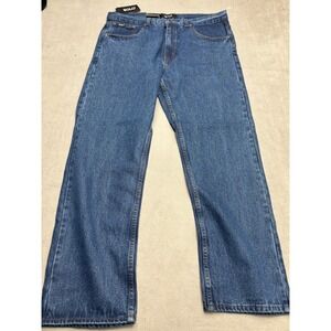 Solo Mens Stone Wash Straight Leg Denim Jeans Blue CA999 Size 40 NEW